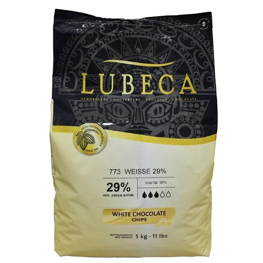 שוקולד צ׳יפס לבן מטבעות 29% - 5 ק"ג | לובקה - Lubeca - פריקפוא