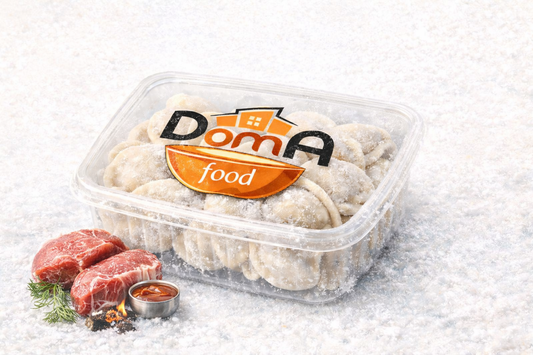 Пельмени с говядиной и бараниной.  כיסונים במילוי בקר וכבש