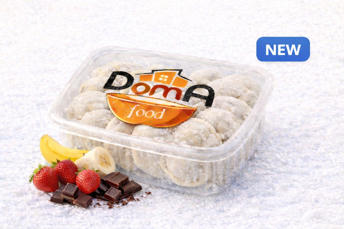 Вареники с клубникой бананом и шоколадом. ורניקס במילוי תות בננה ושוקולד.